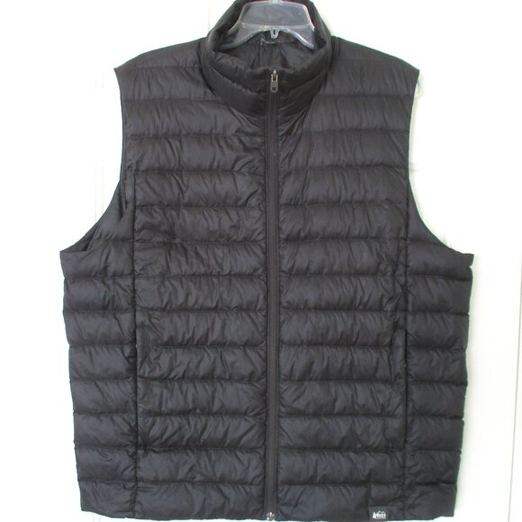 REI Mens Black Full Zip Down Ski Vest - Size Large - Picture 1 of 3